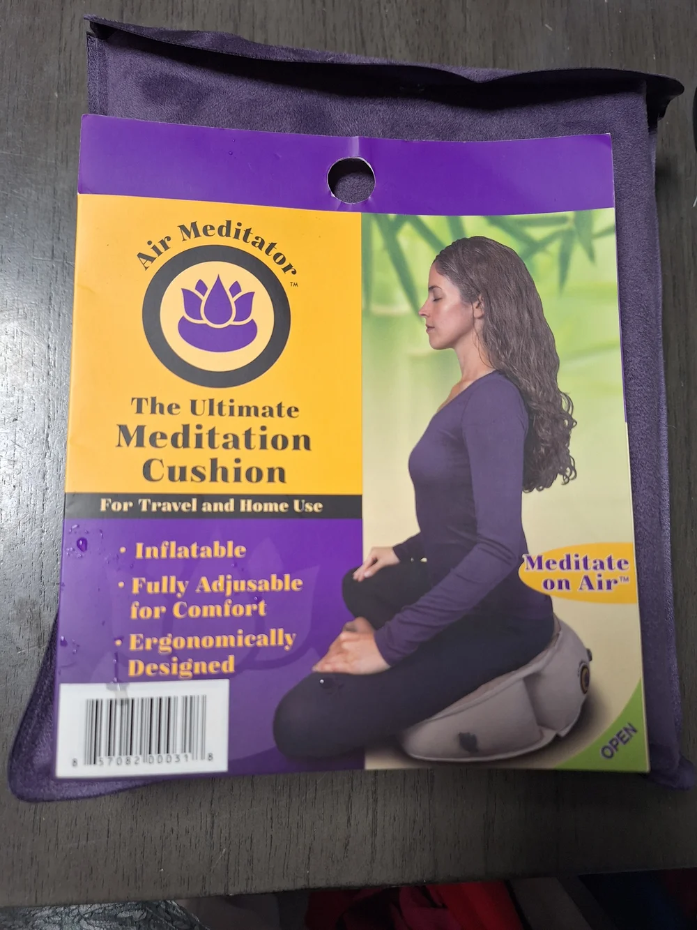 Air Meditator Inflatable Meditation Cushion & Travel Pillow - Purple - Picture 1 of 8
